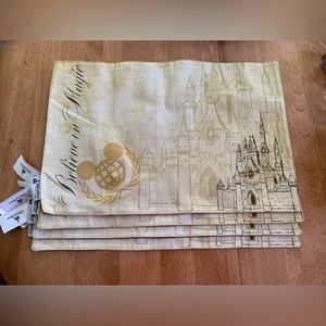 Disney (Believe In Magic) Castle Cotton Fabric Four Place Mats BNWT